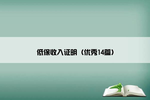低保收入证明（优秀14篇）