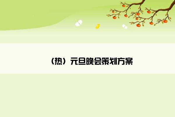 （热）元旦晚会策划方案