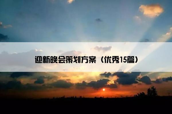 迎新晚会策划方案（优秀15篇）
