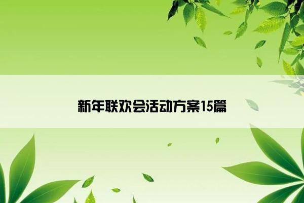 新年联欢会活动方案15篇