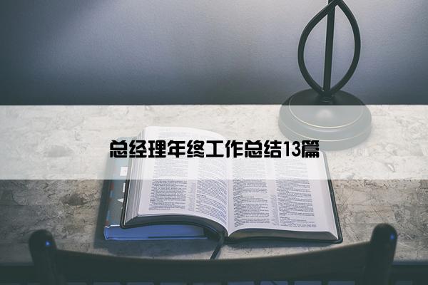总经理年终工作总结13篇