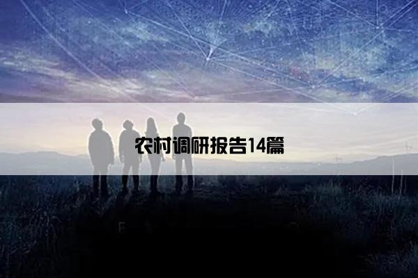 农村调研报告14篇