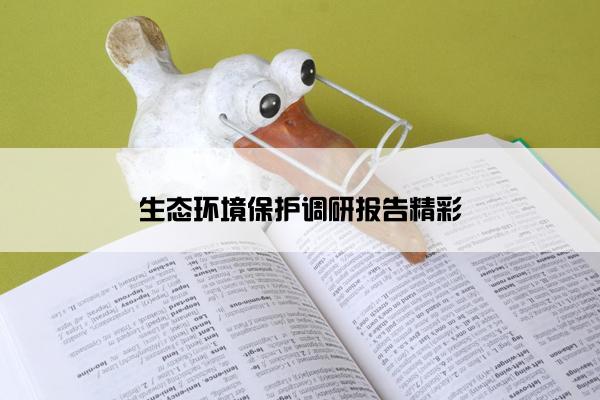 生态环境保护调研报告精彩