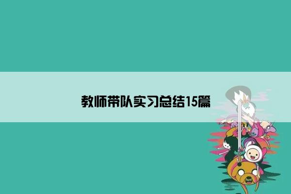 教师带队实习总结15篇