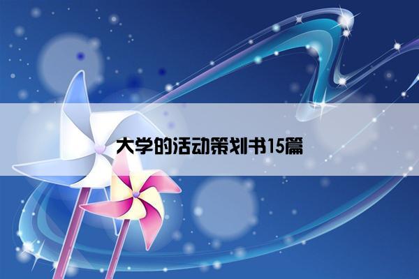 大学的活动策划书15篇