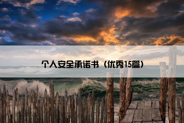 个人安全承诺书（优秀15篇）