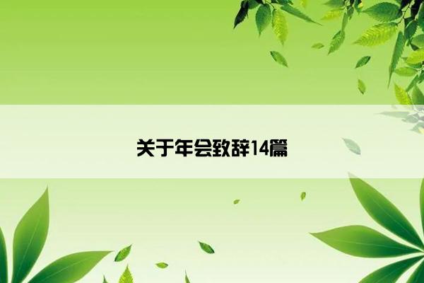 关于年会致辞14篇
