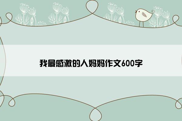 我最感激的人妈妈作文600字