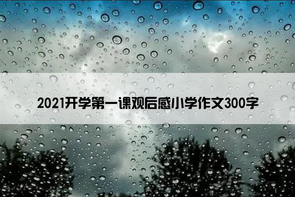 2021开学第一课观后感小学作文300字