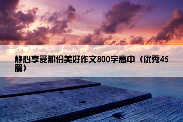 静心享受那份美好作文800字高中（优秀45篇）
