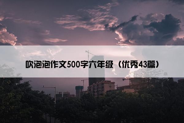 吹泡泡作文500字六年级（优秀43篇）