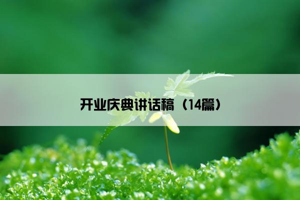 开业庆典讲话稿（14篇）