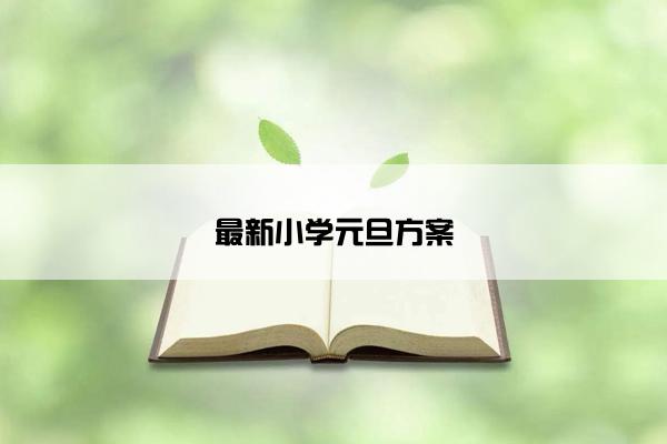 最新小学元旦方案