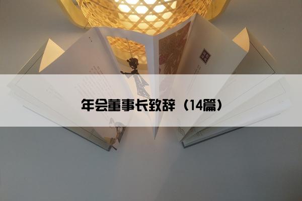 年会董事长致辞（14篇）