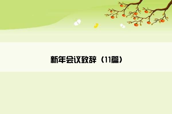 新年会议致辞（11篇）