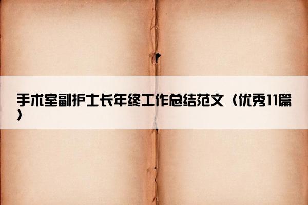 手术室副护士长年终工作总结范文（优秀11篇）