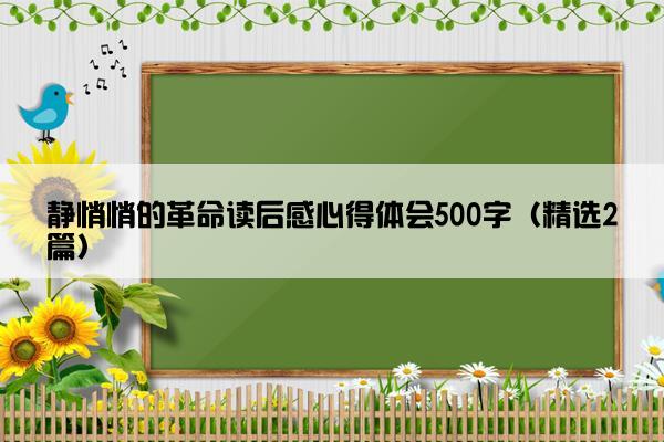 静悄悄的革命读后感心得体会500字（精选2篇）