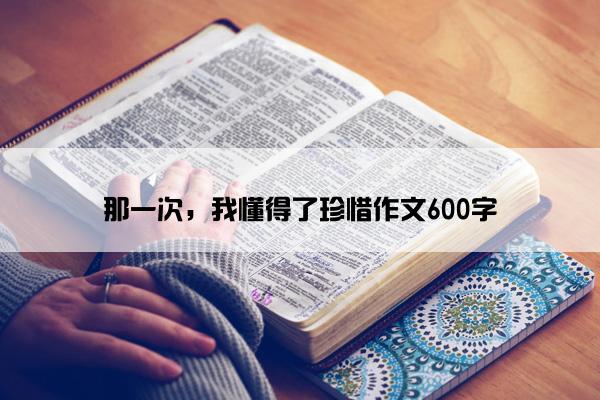 那一次，我懂得了珍惜作文600字