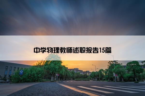 中学物理教师述职报告15篇