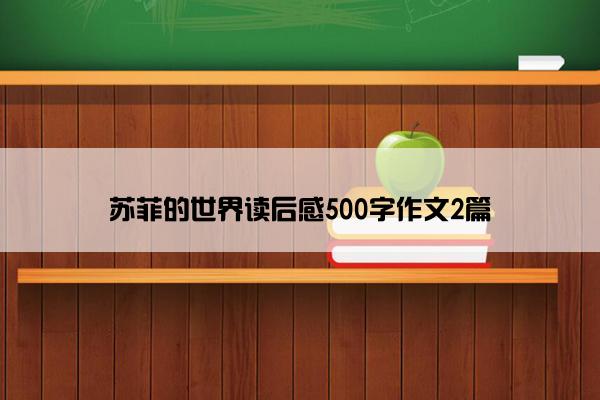 苏菲的世界读后感500字作文2篇