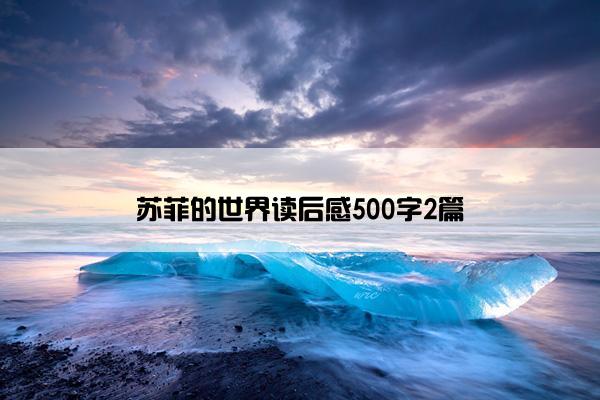 苏菲的世界读后感500字2篇