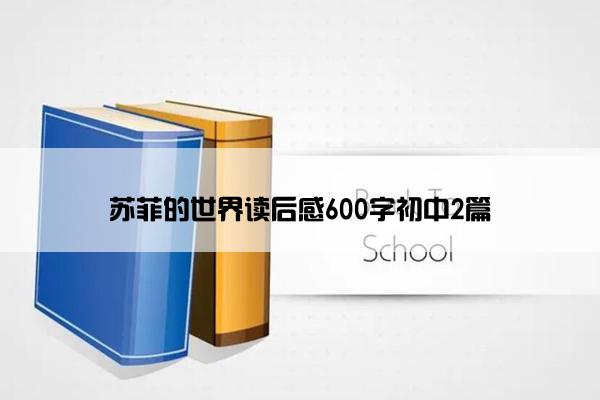 苏菲的世界读后感600字初中2篇