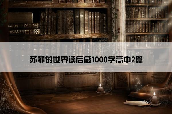 苏菲的世界读后感1000字高中2篇