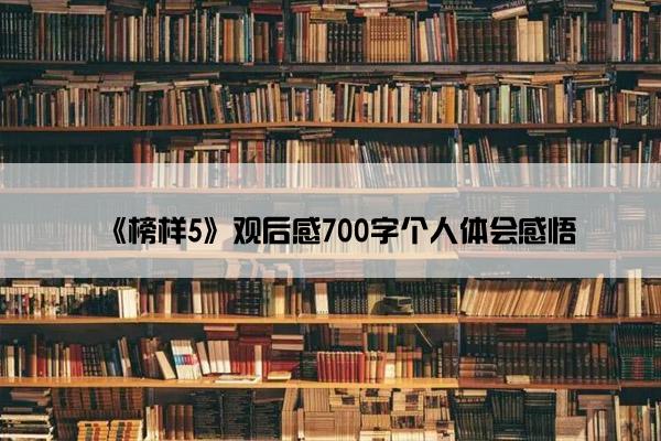 《榜样5》观后感700字个人体会感悟 《榜样5》观后感700字个人体会感悟
