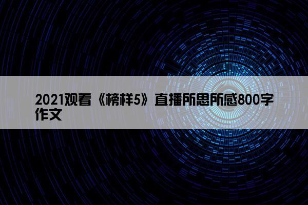 2021观看《榜样5》直播所思所感800字作文