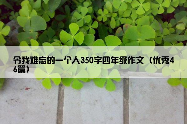 令我难忘的一个人350字四年级作文（优秀46篇）