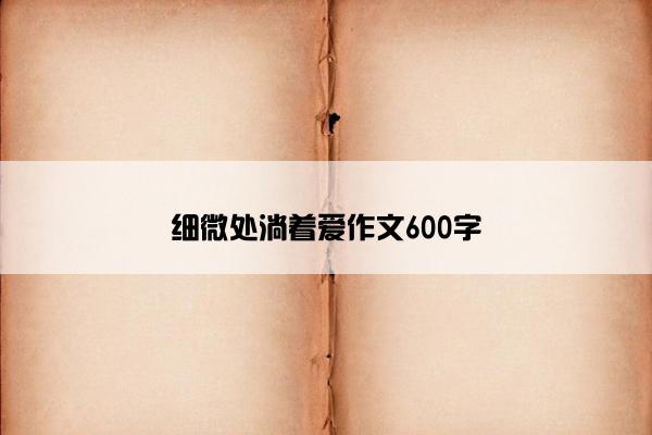 细微处淌着爱作文600字 细微处淌着爱作文600字