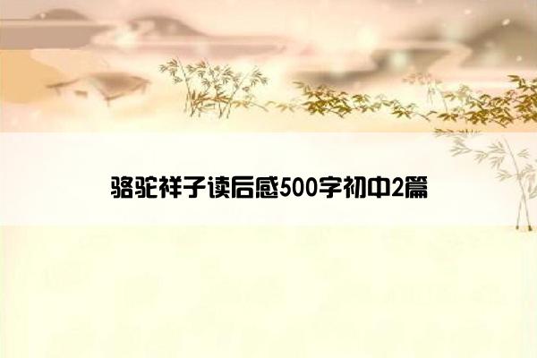 骆驼祥子读后感500字初中2篇