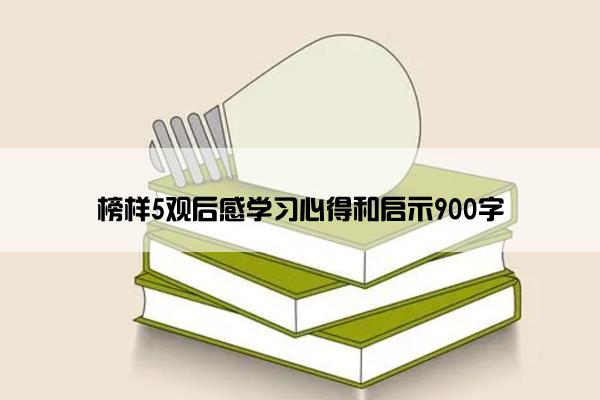 榜样5观后感学习心得和启示900字 榜样5观后感学习心得和启示900字