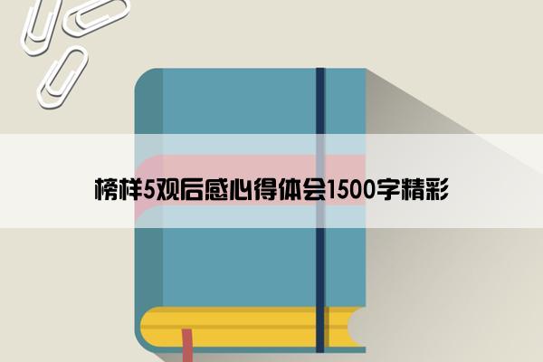 榜样5观后感心得体会1500字精彩 榜样5观后感心得体会1500字精彩