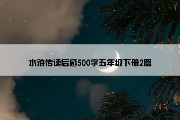 水浒传读后感500字五年级下册2篇