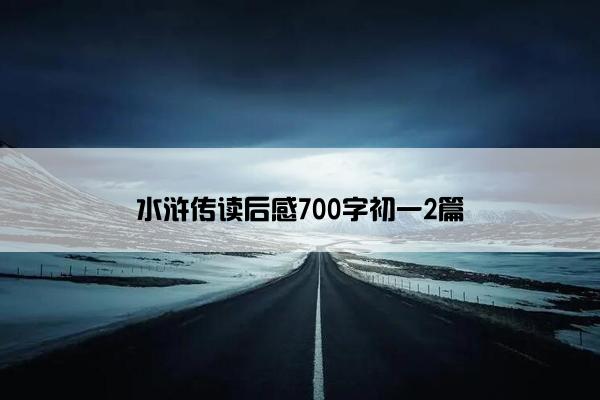 水浒传读后感700字初一2篇