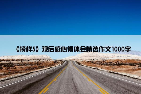 《榜样5》观后感心得体会精选作文1000字
