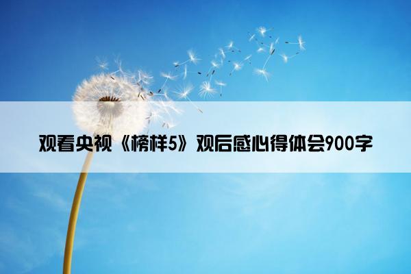观看央视《榜样5》观后感心得体会900字