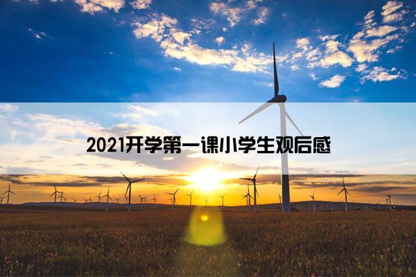 2021开学第一课小学生观后感