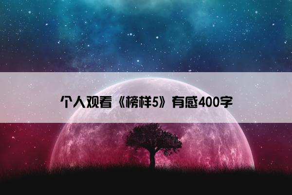 个人观看《榜样5》有感400字