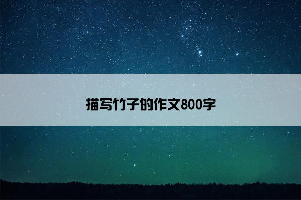 描写竹子的作文800字