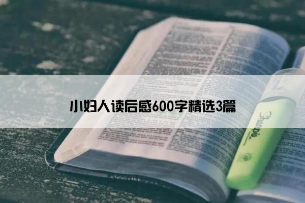 小妇人读后感600字精选3篇