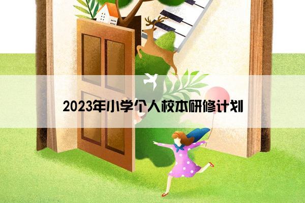 2023年小学个人校本研修计划