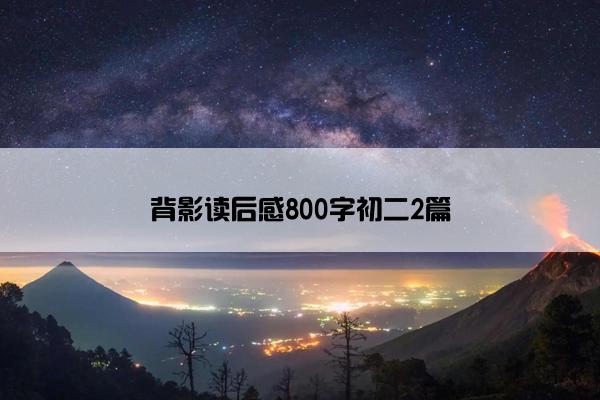 背影读后感800字初二2篇