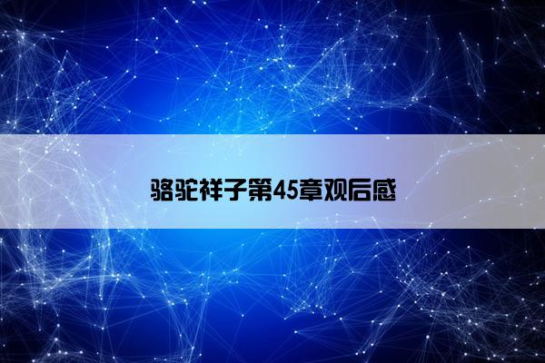 骆驼祥子第45章观后感