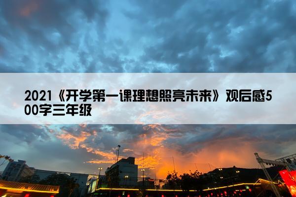 2021《开学第一课理想照亮未来》观后感500字三年级 2021《开学第一课理想照亮未来》观后感500字三年级