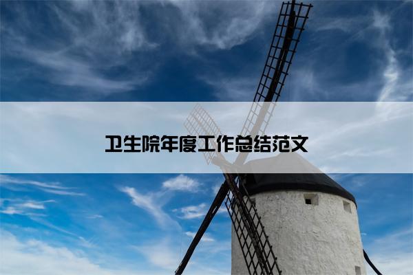 卫生院年度工作总结范文