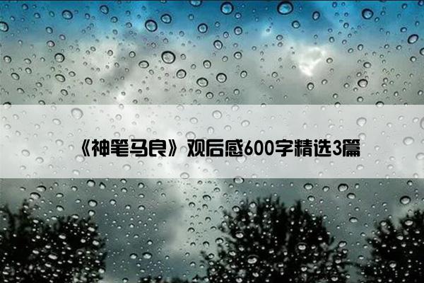 《神笔马良》观后感600字精选3篇 《神笔马良》观后感600字精选3篇