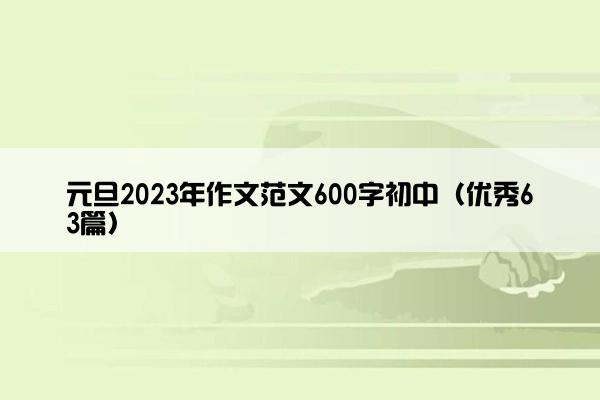 元旦2023年作文范文600字初中(优秀63篇) 元旦2023年作文范文600字初中(优秀63篇)