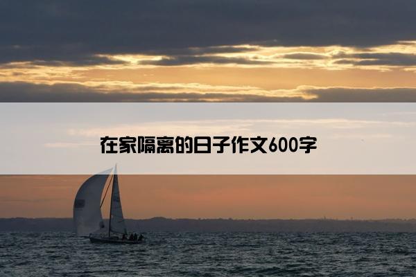 在家隔离的日子作文600字